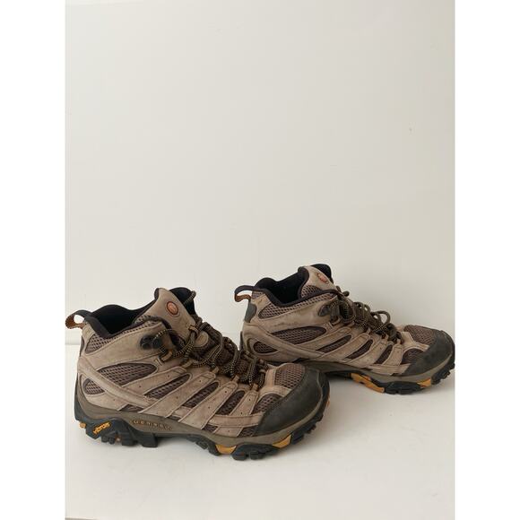 Merrell Moab 2 Mid Hiking Boots Men 9 Walnut Gray Vibram Waterproof JO6045 - Picture 3 of 6